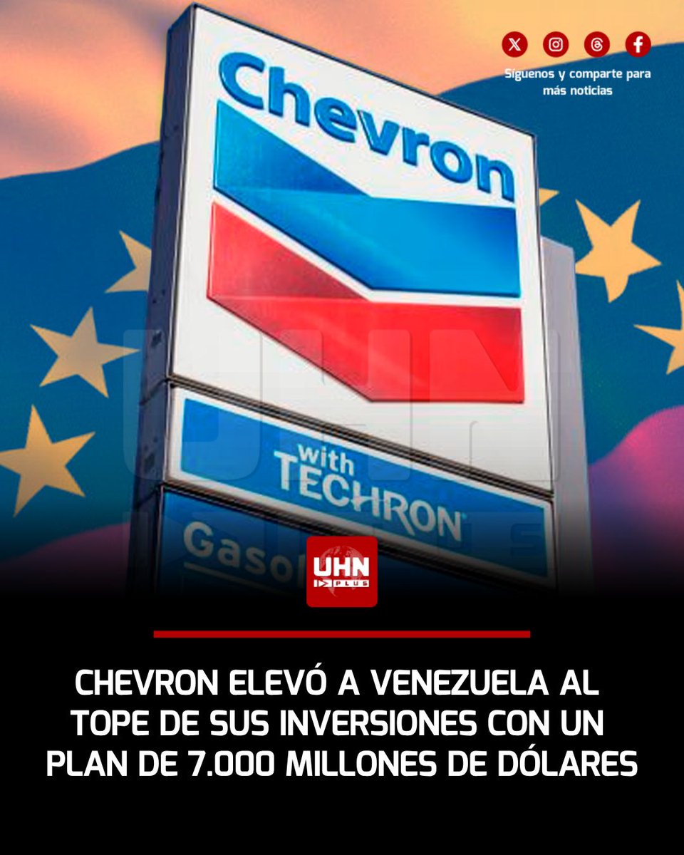UHN_Plus's tweet photo. 🇻🇪🇺🇸‼️ | La directora financiera de Chevron, Eimear Bonner, señaló en una entrevista con la revista Fortune, que la corporación destinó un plan de 7.000 millones de dólares para desbloquear 9.000 millones de barriles de reservas comerciales y elevar la producción a 600.000 barriles diarios en Venezuela.