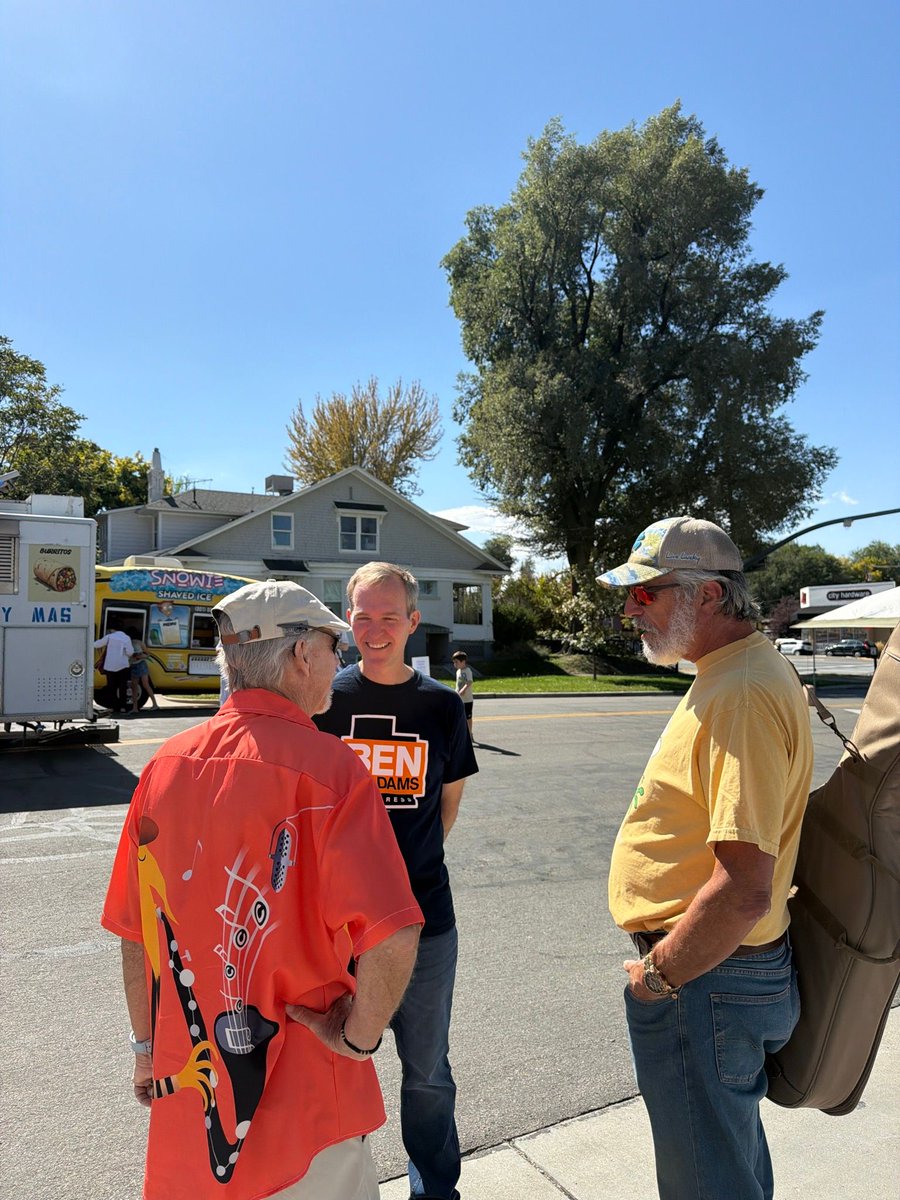 BenMcAdams's tweet photo. We had a great day at Marmalade Jam Fest, and I was excited to run into SLC school board member Ashley Anderson, who's up for re-election this November! https://t.co/CqmsPNL9xo
