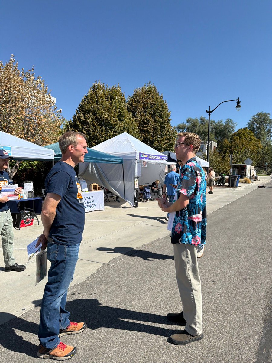 BenMcAdams's tweet photo. We had a great day at Marmalade Jam Fest, and I was excited to run into SLC school board member Ashley Anderson, who's up for re-election this November! https://t.co/CqmsPNL9xo