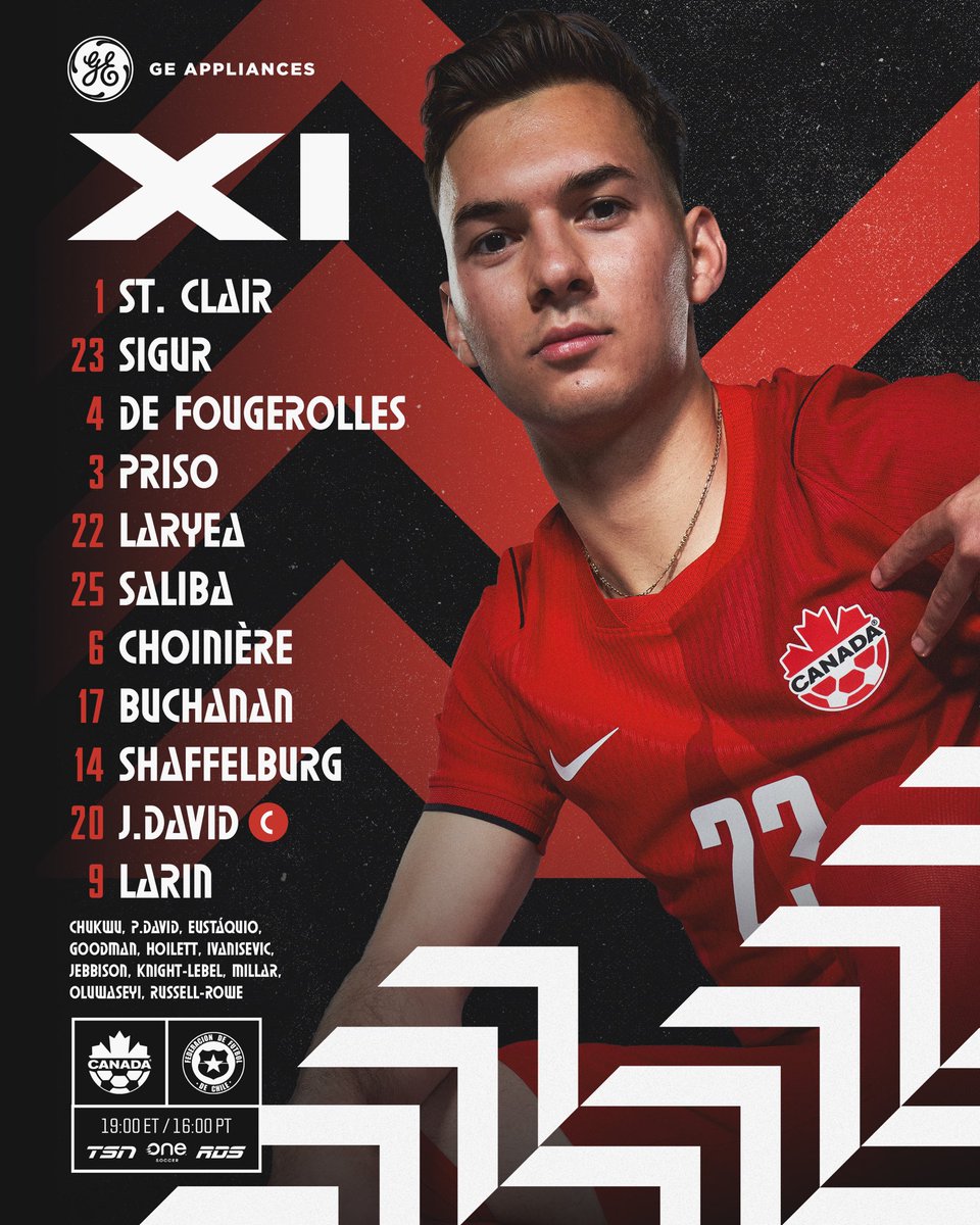 CANMNT_Official's tweet photo. First XI of a new cycle, presented by @GE_Appliances 

🍁It’s Dayne’s net
🍁Luc and Ralph hold it down
🍁JD and the Bagsman up top

🇨🇦 🇨🇱 
#CANMNT https://t.co/muxWKq2DBA