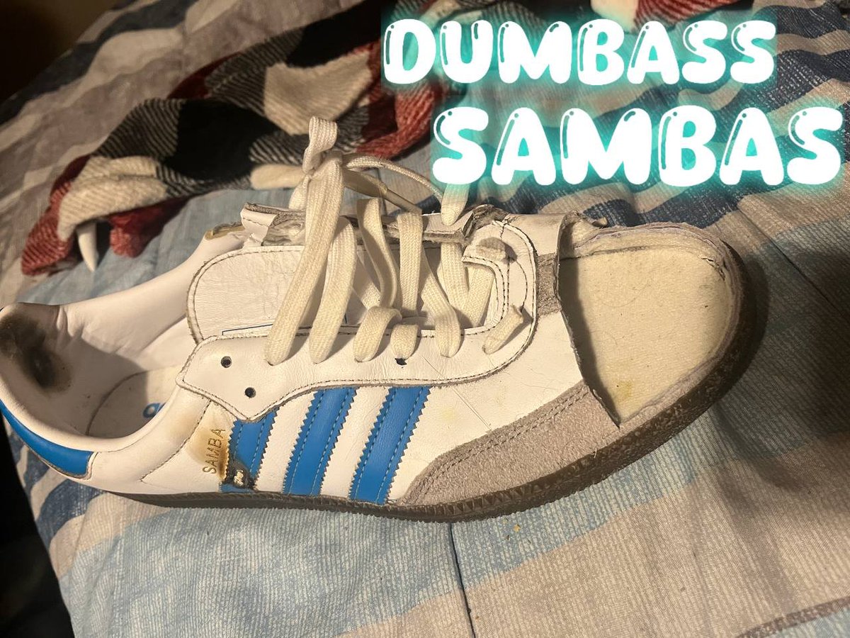 RuinUrShoes's tweet photo. ♻️👟♻️RT GAME TIME!!♻️👟♻️

$3/$3/$3 (+BONUS)
3 comments max
60 minutes

I'm going on vacation soon, and Dumbass has a goal he needs to meet before I do, so it's time to fuck him again! And check out what @MasterATEB did to Dumbass's Sambas once I was done with the stupid things! https://t.co/B3Ctp2SEUh