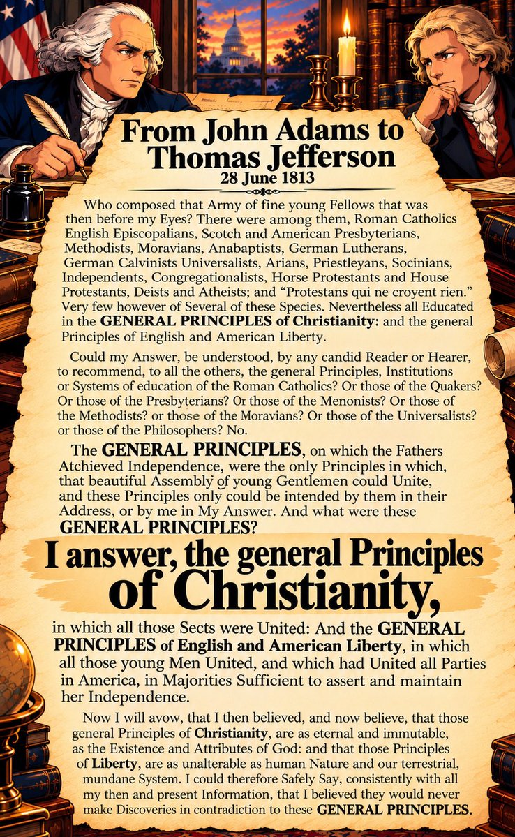 SoftCrag's tweet photo. When they say that Americas founding fathers didn’t build the USA with Jesus (God) and His teachings just encourage the person to read Ben Franklin, John Adam, George Washington, Thomas Jefferson, John Jay, ETC to each other! https://t.co/49BDM0pv54
