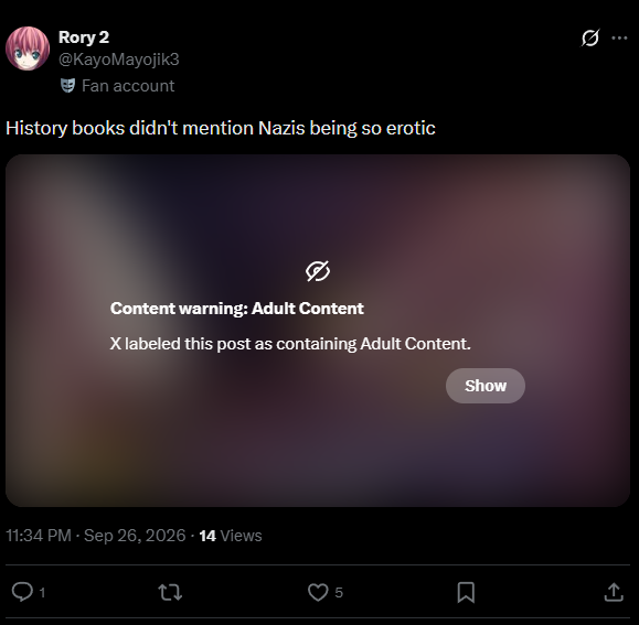 KayoMayojik3's tweet photo. My censorship wasnt enough :/ 

I think this site is not okay with Nazis.. https://t.co/uqAkWzf8w9