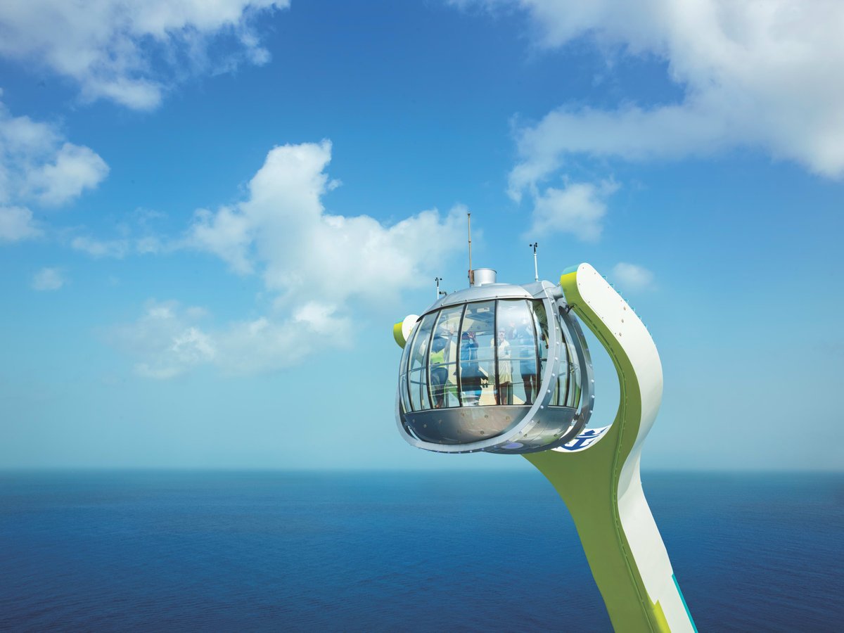 TShoe01's tweet photo. Soar to new heights on Royal Caribbean's North Star! 🌤️ Experience breathtaking 360-degree views from the tallest observation deck at sea. Contact me, (913) 871-1355, today to let the beauty of the ocean and shores take your breath away! #RoyalCaribbean #EpicViews https://t.co/souu6CzEik
