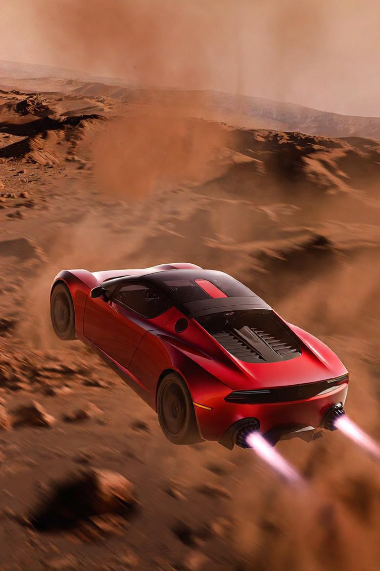 TeslasRoadster's tweet photo. The Tesla Roadster was designed for the red planet. MARS 🏎️🚀🔴 https://t.co/OHF8EFobg8