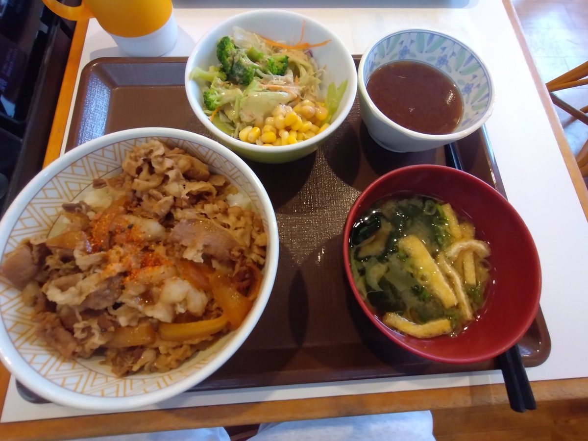 UmaimonH36303's tweet photo. 久々にすき家でランチ。
いつもつゆだくの牛丼に「追いつゆ」を頼みます。
しかしこの日のつゆはしょっぱくてちょっと残念。やっぱり味見してからじゃないとね😅
#すき家 https://t.co/hzC9E65Rkx