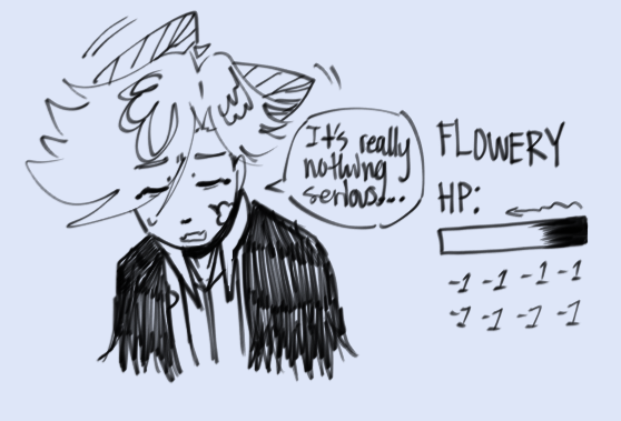 aokunijo's tweet photo. new idea that flowerys hp keeps depleting by itself constantly because of the injuries (he might fr die if it gets to zero)

#deltarune #shatteredrunes #flowery #deltaruneau https://t.co/NHx0zIXvMw