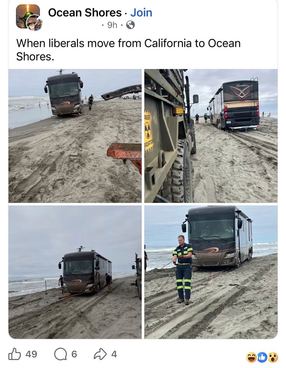 imUrB00gieman's tweet photo. So I've been told my new home, Washington is as libtarded as California.  That may be true for the state.  But in the little isolated beach community I’m moving to, Ocean Shores, they don't like liberals at all… 👀🤣🤣 https://t.co/niY8ldq56X
