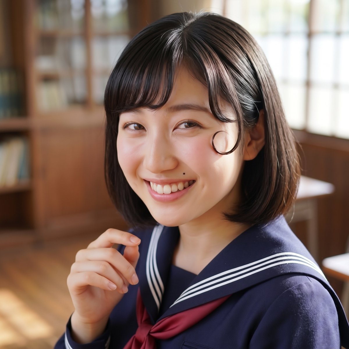 Poyom_f's tweet photo. 今回は「世界で一番セーラー服の似合う女子高生」歩詠がいろいろな髪型を試してみたよ。どれが最も似合っているか教えて!
❶ポニーテール(平常運転)
❷ボーイッシュショート(失恋後?)
❸軽くkiss curl(中途半端?)
❹ツインテールのkiss curl(50's)
できれば、理由も教えほしいぞよ。ﾍﾍ https://t.co/Ic8GG46ime