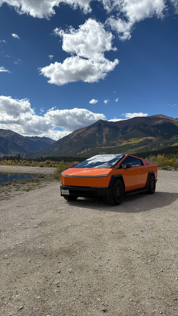 Adartez20's tweet photo. Cybertruck postcard #cybertruck #Tesla #Colorado https://t.co/EltZAJluXa