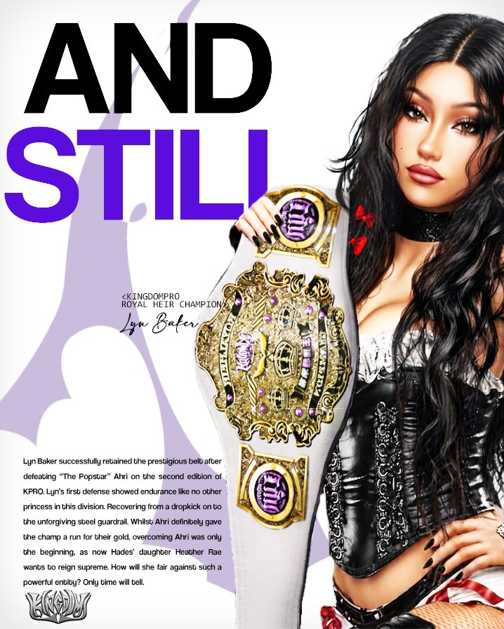 KingdomPro2K_'s tweet photo. What an incredible match!!

#ANDSTILL KPRO Royal Heir Champion!!

Lyn Baker

#WWE2K #CAW #KINGDOMPRO https://t.co/wYCLXU70tI
