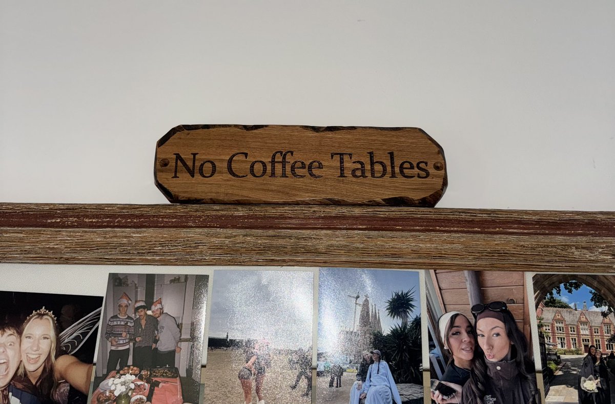 WillTimberlake_'s tweet photo. No motherfucking coffee tables.

I recently got my girlfriend a sign that says exactly that. Here's why.

@kanyewest has this rant. 

A two-year-old jumps on a coffee table and he's Superman. Then someone tells him it's a coffee table and he's not allowed up there.

So he stops. He starts thinking and accepts it. 

Keep accepting everything for years and by 30 you've got "a wall full of coffee tables" in your head. Defining your career, your home, who you are and what you can do.

So this is just a reminder to have NO COFFEE TABLES. You and only you can define what’s possible for yourself, NOT the world around you.