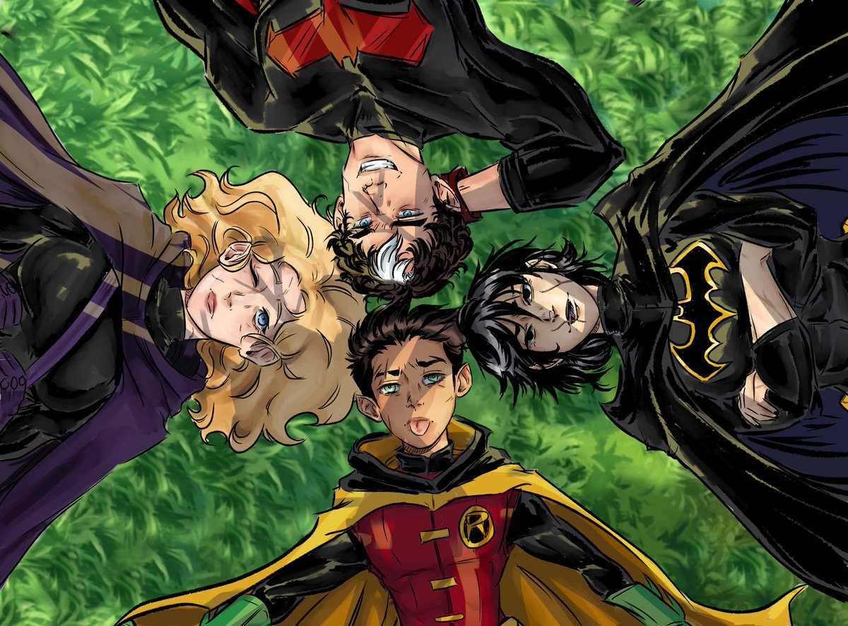 JessieLovesLife's tweet photo. Dead birds club chilling in the sun 😂 #DamianWayne #Robin #CassandraCain #Batgirl #StephanieBrown #JasonTodd #RedHood https://t.co/lJkYtzOaRL