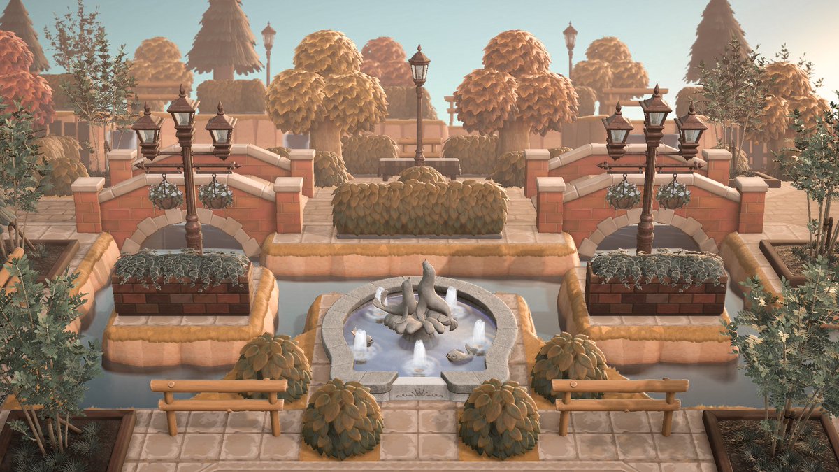 kagari1729's tweet photo. 橋が2本の広場

#あつまれどうぶつの森 #あつ森
#animalcrossing #acnh 
#あつ森写真部 https://t.co/jsQN2IH1E7