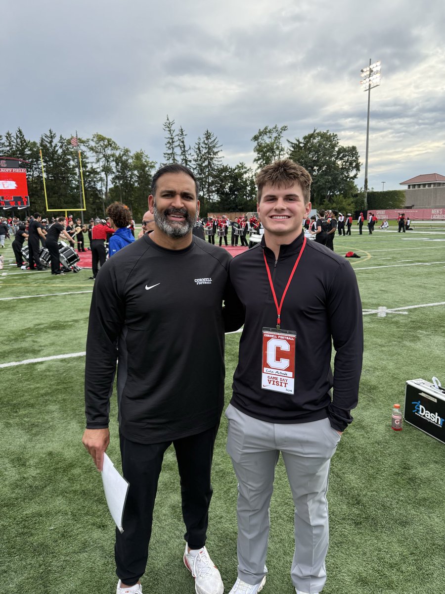 ColinMcDade31's tweet photo. Thank you @BigRed_Football @CoachBhakta @CoachEFranklin for having me out to this gameday against Yale. Loved the environment and the competition was amazing, hope to be back up here soon, go big red! https://t.co/nLQMrFQpPI