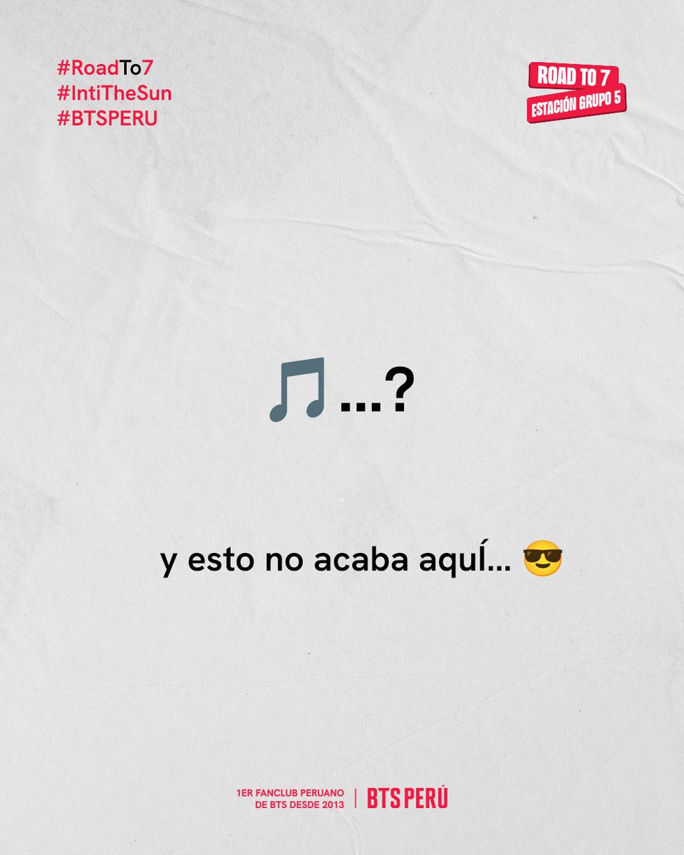 bts_peru1's tweet photo. ¡Grupo 5 es parte de ROAD TO 7 y celebra junto a ARMY la llegada de BTS al Perú! 💜🇵🇪

Porque la visita de BTS la celebra todo el país, Grupo 5 se une a ROAD TO 7 para ponerle ritmo y sabor peruano a esta gran bienvenida.

🎧 STREAMING PARTY BTS × GRUPO 5: 
Día: Miércoles 30 de septiembre 
Hora: 7PM a 9PM
Lugar: Stationhead
Host especial: Christian Yaipén 😎

Únete y participa por 10 ARMY BOMB y 5 entradas dobles para ROAD TO 7: AFTER PARTY 🤩

y quién sabe, se vienen más sorpresas…

📲Síguenos en
BTS Perú Fanclub: @bts_peru @btsperuprojects
Grupo 5: @elgrupo5oficial @Grupo5Christian

Para no perderte todo lo que se vieneee 🙌 

¡La música nos une y Perú se prepara para recibir a las 7 estrellas!

#ROADTO7 #IntiTheSun #BTSPERU #BTS_WORLD_TOUR_ARIRANG