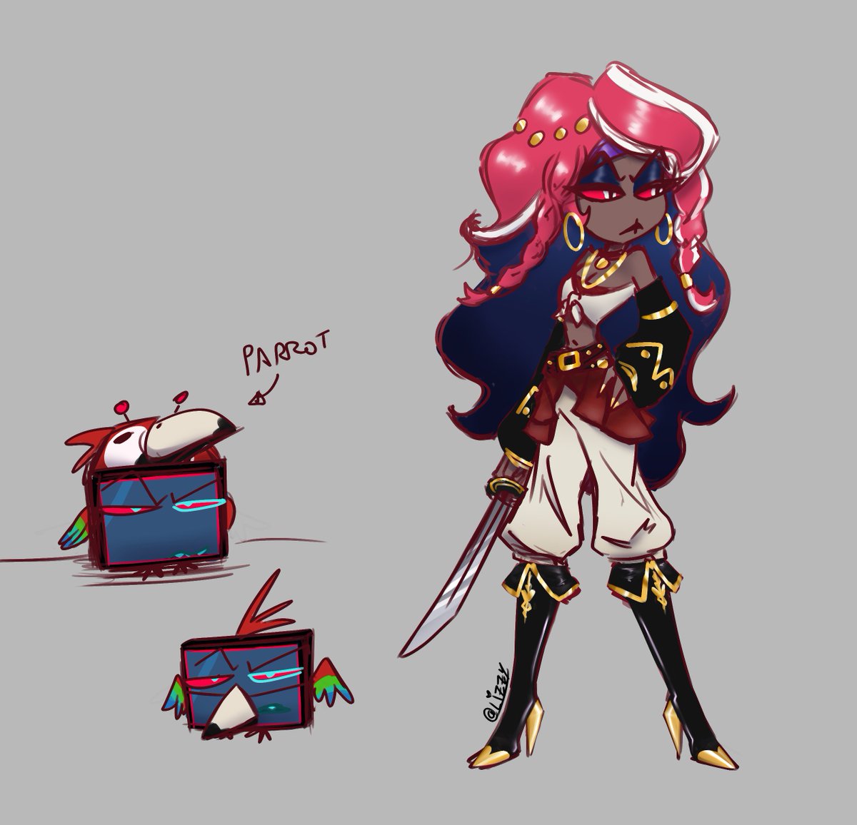 Lizzy2948305's tweet photo. Sketched pirate velvette, plus i firmly believe vox will be a parrot 🤣 

#velvette #velvettehazbinhotel #hazbinhotel #hazbinhotelvelvette #vox #voxhazbinhotel #hazbinhotelvox https://t.co/4jNDhyZmZw