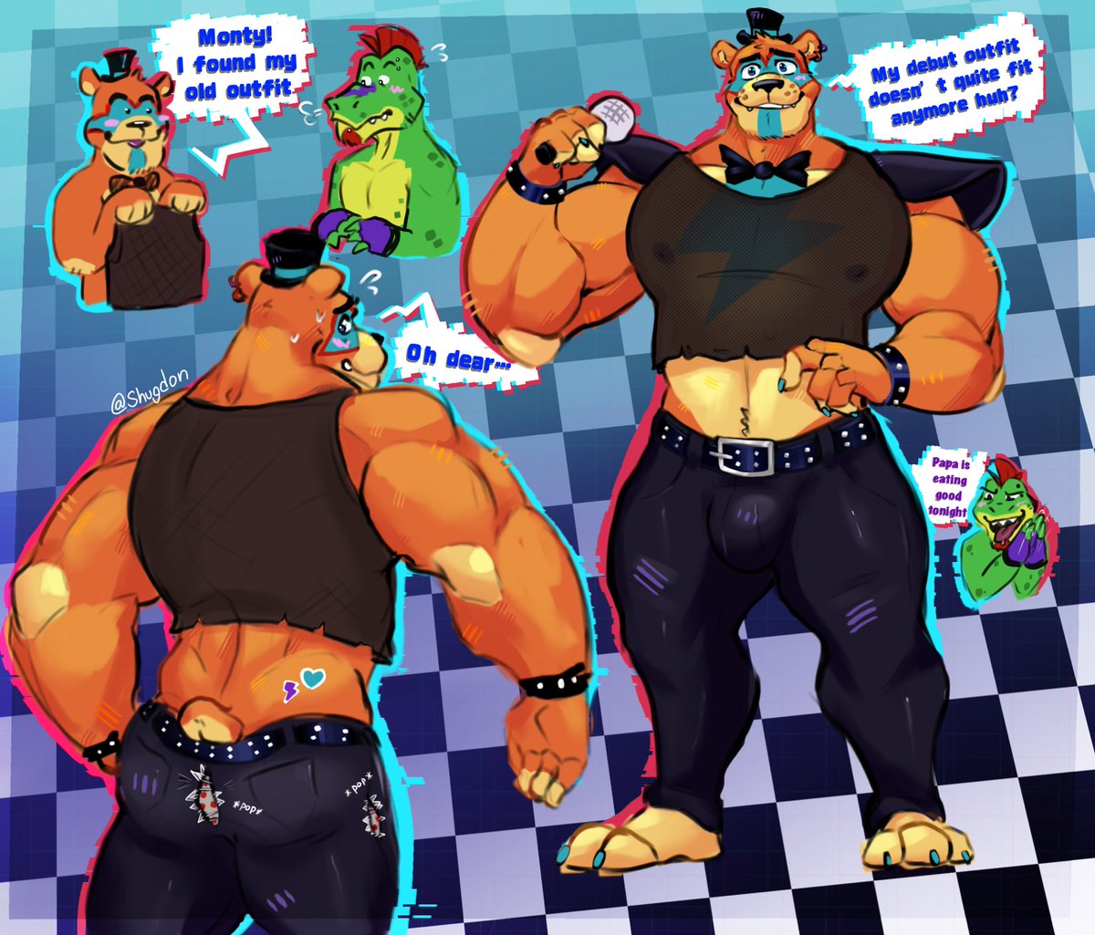 Shugdon's tweet photo. Wanted an excuse to draw glamrock Freddy https://t.co/lEadZ1o5jT