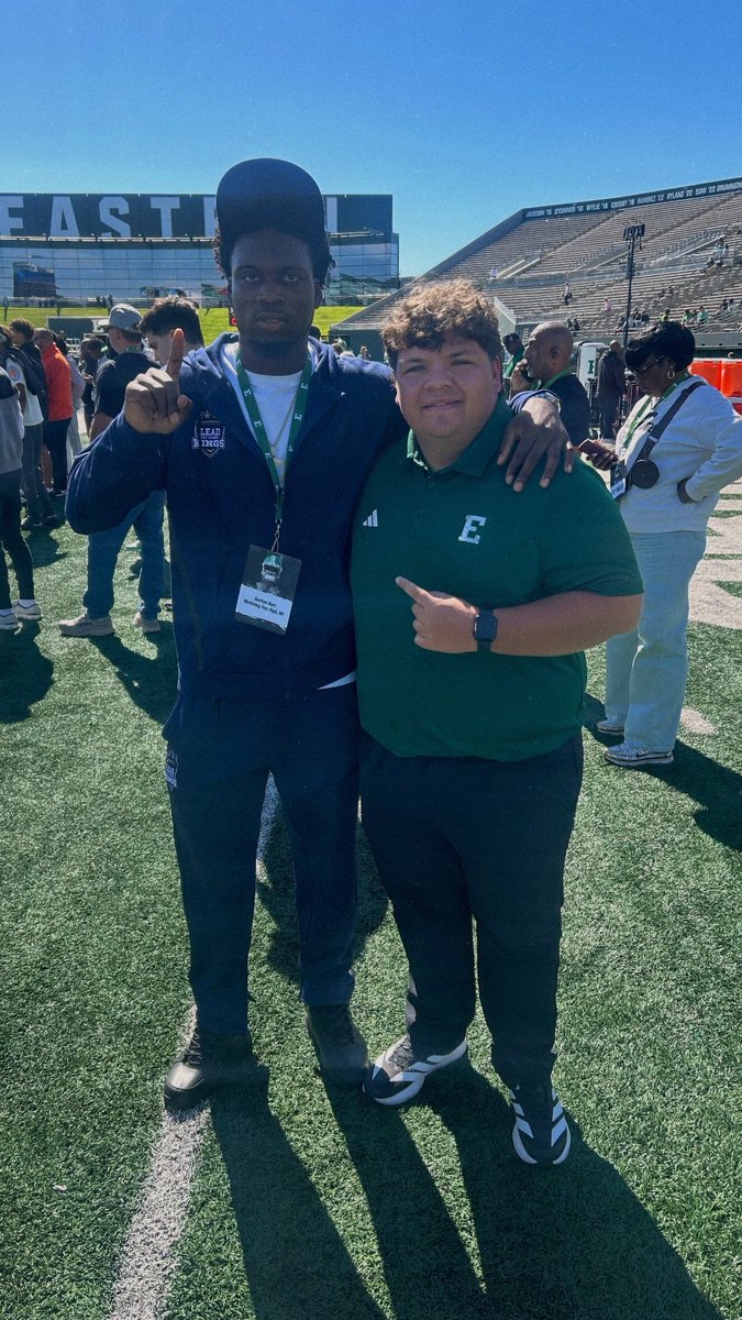 Darrion716's tweet photo. Great experience at Eastern Michigan today! 🦅🔥 
I Appreciate @ConnorRusnak1 , @ZiolkowskiCFB , @AlanHensell  and the entire EMU staff for showing me love and making me feel at home.💚🖤Definitely enjoyed getting around the program and meeting the coaches.

Definitely a place I’d love to keep building with. 🫡 @EMUFB @EMUFBRecruiting @Coach_Creighton