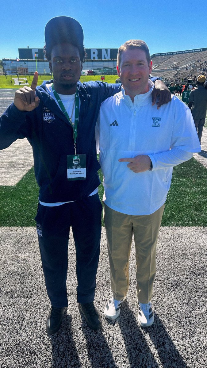 Darrion716's tweet photo. Great experience at Eastern Michigan today! 🦅🔥 
I Appreciate @ConnorRusnak1 , @ZiolkowskiCFB , @AlanHensell  and the entire EMU staff for showing me love and making me feel at home.💚🖤Definitely enjoyed getting around the program and meeting the coaches.

Definitely a place I’d love to keep building with. 🫡 @EMUFB @EMUFBRecruiting @Coach_Creighton