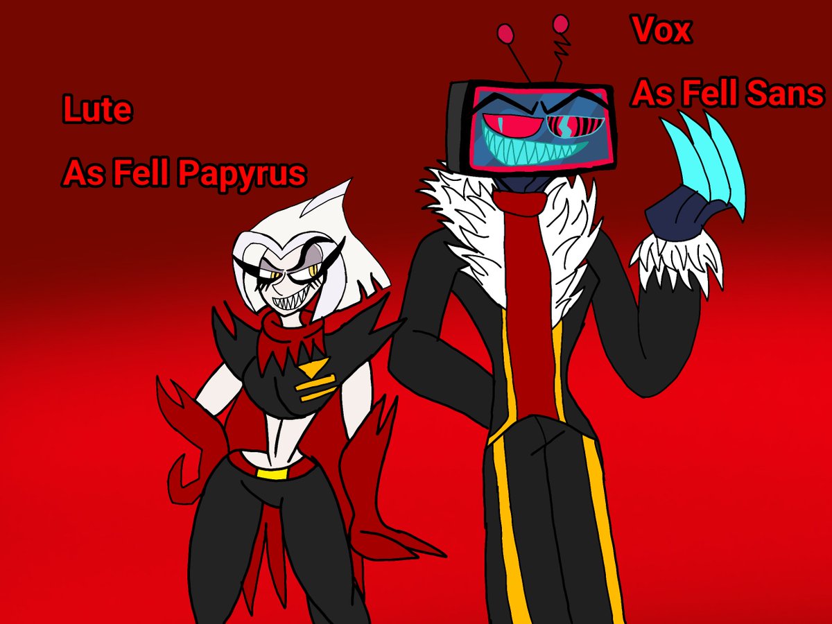 MrPiggygam69494's tweet photo. Lute and Vox Cosplaying As Underfell Characters #Staticspear #Lute #Vox #HazbinhotelLute #HazbinhotelVox #HazbinHotel #Fanart #Art https://t.co/j1nQF4eTDC