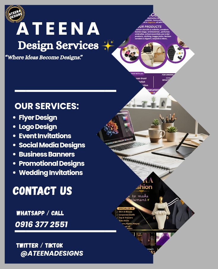 ATEENADESIGNS's tweet photo. ATEENA DESIGNS 

Let's work together 
Graphic designers in the house!! 
Logo designers in the house!! 
Video editors 👋

Drop your handle here and let work together https://t.co/sWVR10VV3r