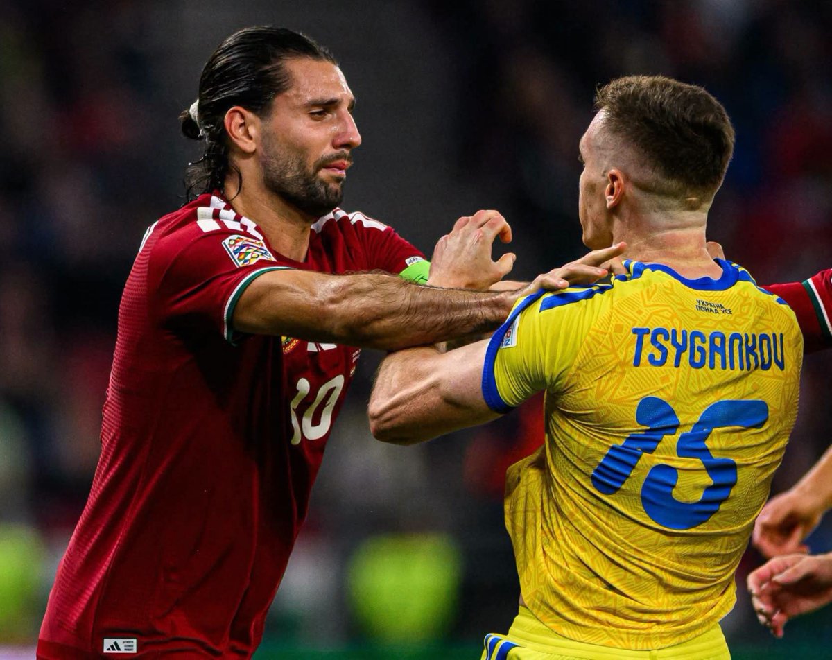 Anfield_eraa's tweet photo. SZOBOSZLAI VS TSYGANKOV
or: when a free kick turns into an MMA fight

Dominik Szoboszlai was apparently just explaining the Puskás Aréna rulebook to Tsygankov:

“Here, we don’t kick the ball away before a free kick, bro. And don’t touch my hair either.” #HUNUKR https://t.co/nhK348zw3F