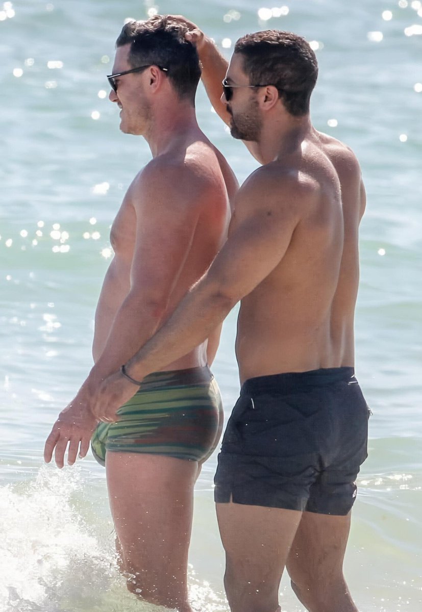dorawhite47's tweet photo. 𝙰ctor Luke Evans walking on a beach with actor Victor Turpin..... https://t.co/cgJd0F7qkh