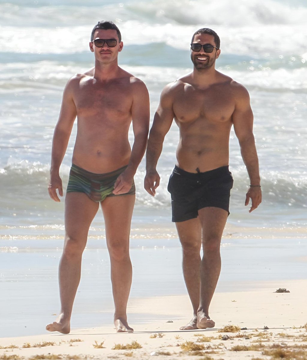 dorawhite47's tweet photo. 𝙰ctor Luke Evans walking on a beach with actor Victor Turpin..... https://t.co/cgJd0F7qkh