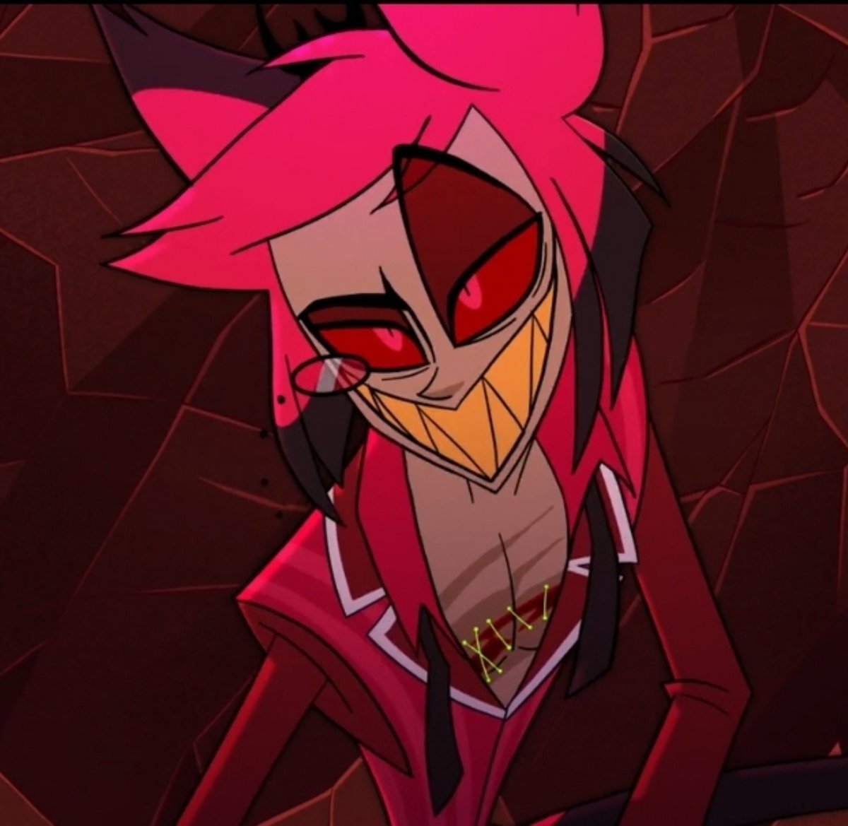 Alastorsfluffy's tweet photo. I love how Alastor knows exactly how to play into the "seduction role" to get what he wants but ik as soon as Lucifer genuinely flirts back Alastor will short circuit. #radioapple #Bambilu https://t.co/jJ53poVFXf