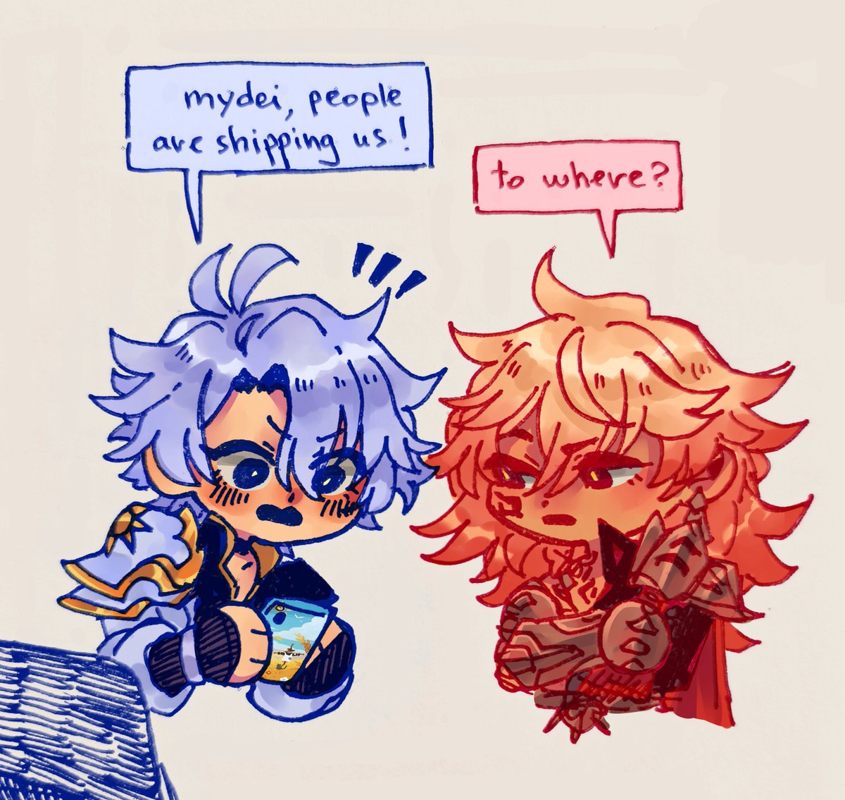 bysaiyuri's tweet photo. thank the titans for the "crack treated seriously" tag I love it here

#phaidei doodle https://t.co/jXduWSZ8lR