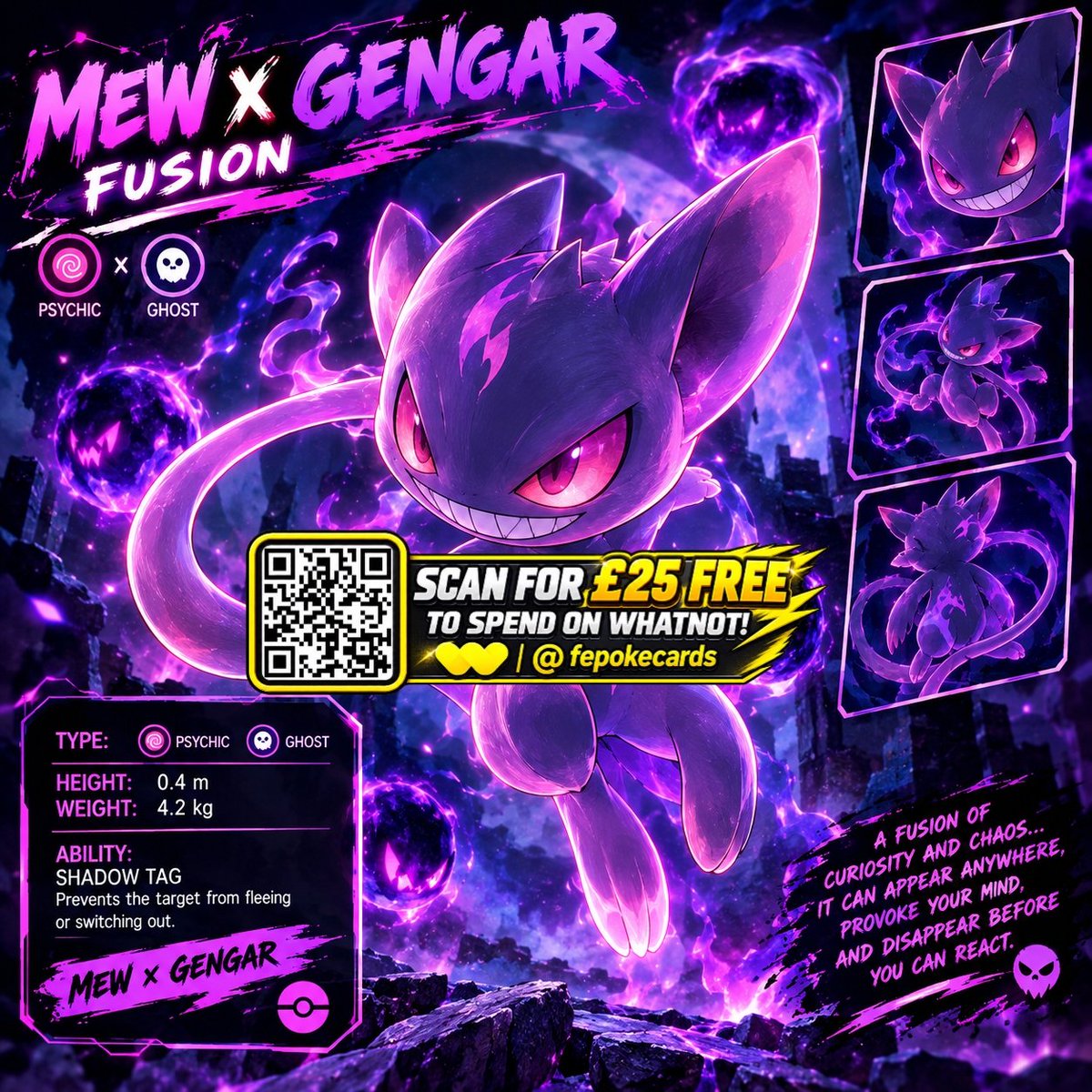 FEpokeCards's tweet photo. Mew X Gengar Fusion

#pokemon https://t.co/uY7tEphfGb