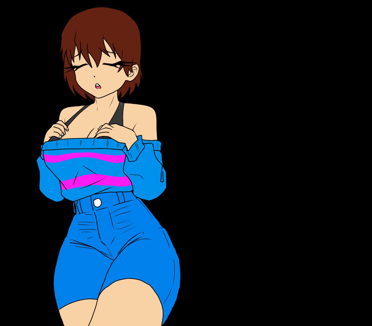 haporyu's tweet photo. Next art in progress.  I decided that if I already made one with Chara, I should make one with Frisk, too. Here little spoiler https://t.co/rDeZvKMlky