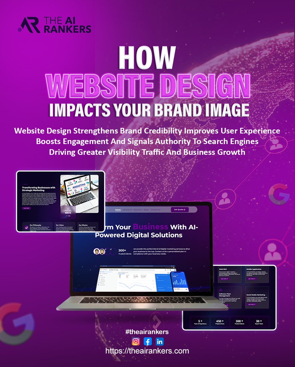 YettaSewesa6b's tweet photo. Your website design shapes your brand image. Strong design builds trust, improves user experience, and boosts visibility. At The AI Rankers, we create websites that connect, engage, and convert. https://t.co/IG00rDj2wL