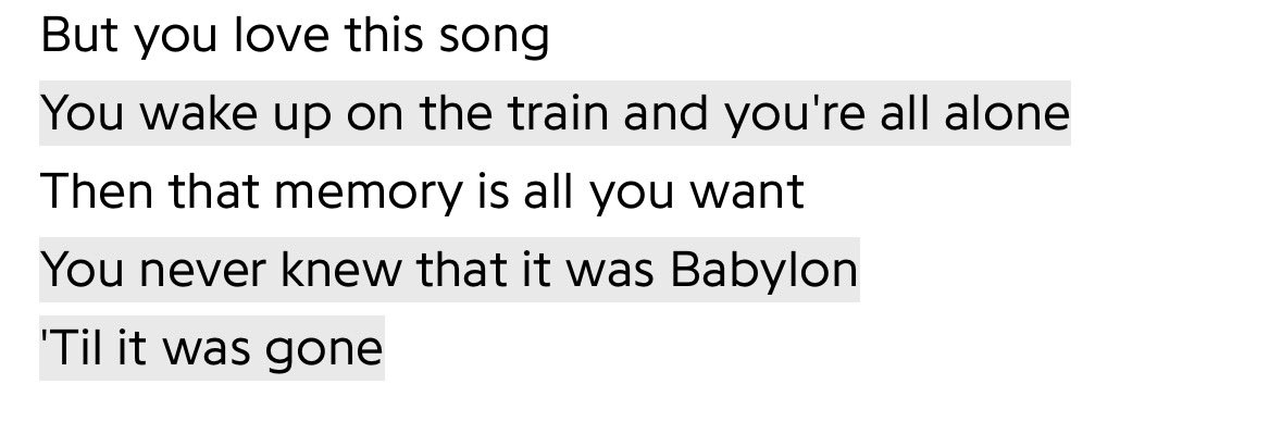 vampl0r's tweet photo. the final lyrics of showgirl as an album basically saying “wait until youre nostalgic for this one” https://t.co/XJX6tcDYwP