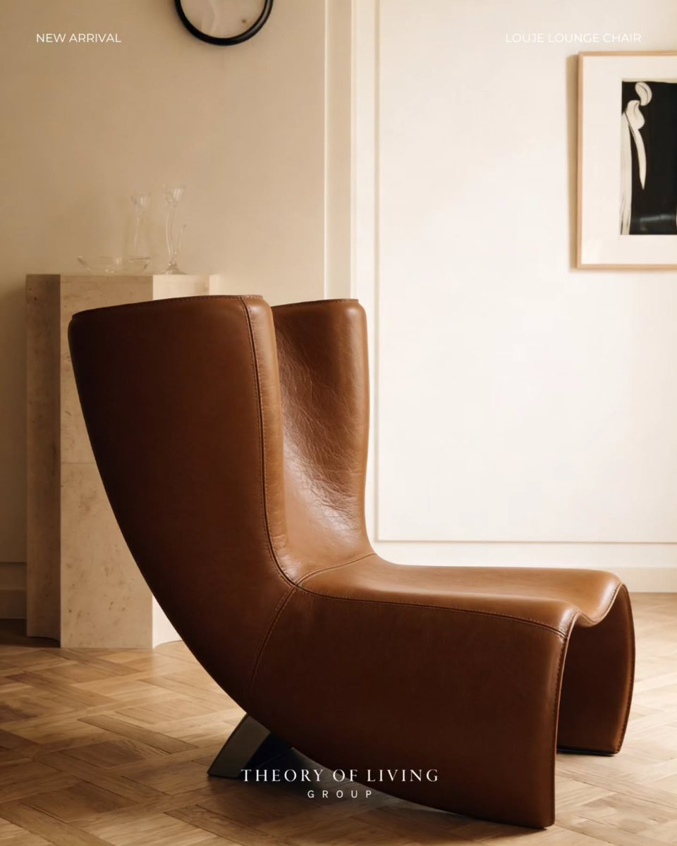 RoxyLuciusva's tweet photo. Wrapped in rich saddle leather with a stainless steel base and fiberglass frame, the Louje Lounge Chair blends refined craftsmanship with lasting comfort. Its fluid form suits reading corners, living spaces, and hospitality settings. Chat with us https://t.co/qmRREzcwIR
