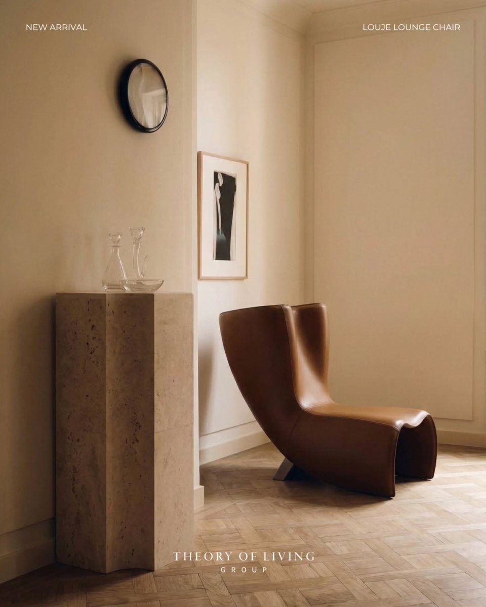 RoxyLuciusva's tweet photo. Wrapped in rich saddle leather with a stainless steel base and fiberglass frame, the Louje Lounge Chair blends refined craftsmanship with lasting comfort. Its fluid form suits reading corners, living spaces, and hospitality settings. Chat with us https://t.co/qmRREzcwIR