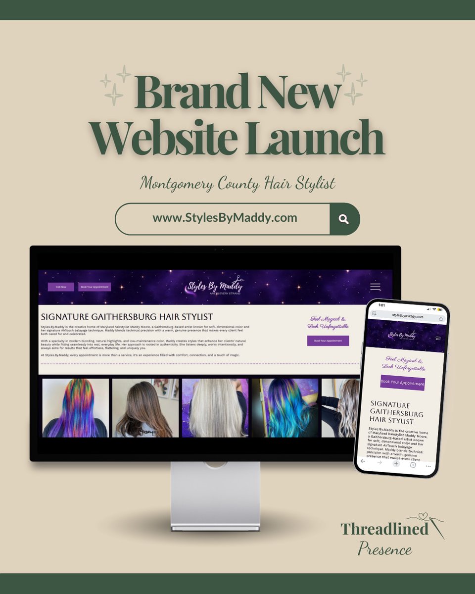DomenicBenrfw's tweet photo. Today we’re celebrating the launch of Styles By Maddy’s brand-new website. Built on years of dedication, talent, and care, it gives her business a professional online home that’s ready to grow. If you need a hairstylist in Montgomery County, check https://t.co/jMyDnj0dLp