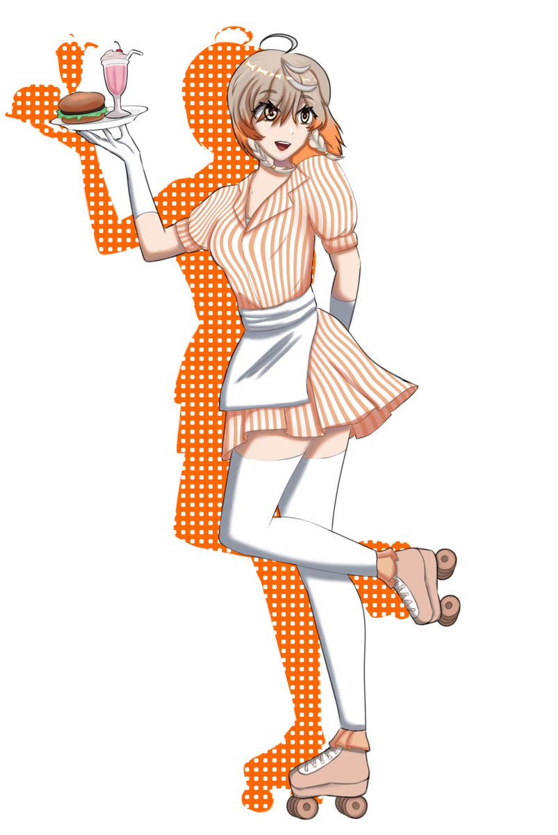 Rosierizzlee's tweet photo. #Klaratelier rollerskating waitress! https://t.co/Dy7dW5nvUl
