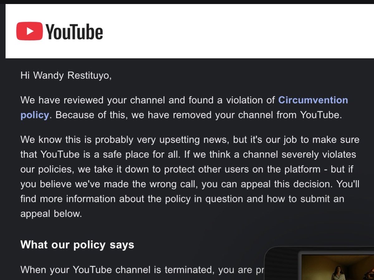 waldythedumbass's tweet photo. Hello @TeamYouTube i have been terminated for the FIFTH time, i am here to say that i have been wrongly terminated, it says that i got terminated for circumstance policy i think, i would like to inform you, that it’s a different account no other one, so im asking you bring it bac https://t.co/JfHLTqfl0m