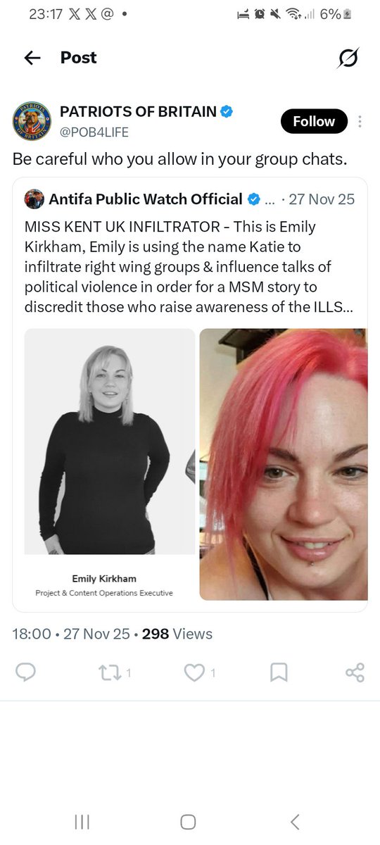 JamesAl41960876's tweet photo. @Donaldkicksass That's the woman you tards are teamed up with and getting your "information l" from.
Well done destroying your own movement due to incompetency and siding with a nonce. Good old EDL at it again like the good old days.

#ImGettingTheWord https://t.co/jsh6MxHivi