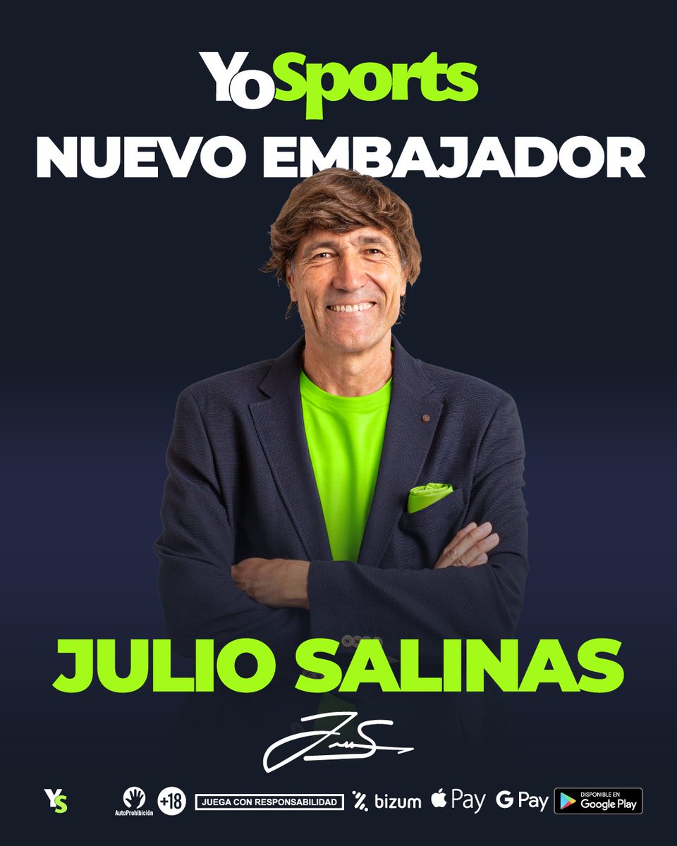 FonsiLoaiza's tweet photo. El exfutbolista Julio Salinas acaba de fichar como nueva imagen de casas de apuestas. Ahora retirado se dedica a fomentar la lacra social de la ludopatía, que está destrozando a jóvenes y familias de barrios obreros. https://t.co/8xXhqUP35Z