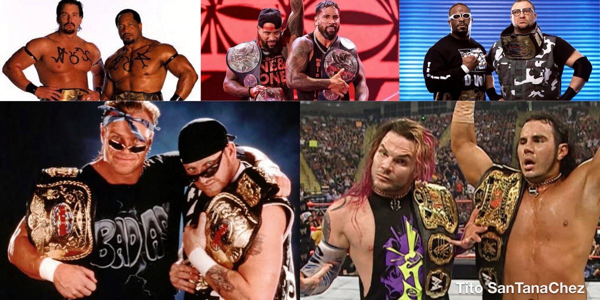 TitoSanTanaChez's tweet photo. You have to lock in a definitive top-to-bottom ranking for these legendary tag teams. 

What is your order looking like? https://t.co/pGapaKlhkr