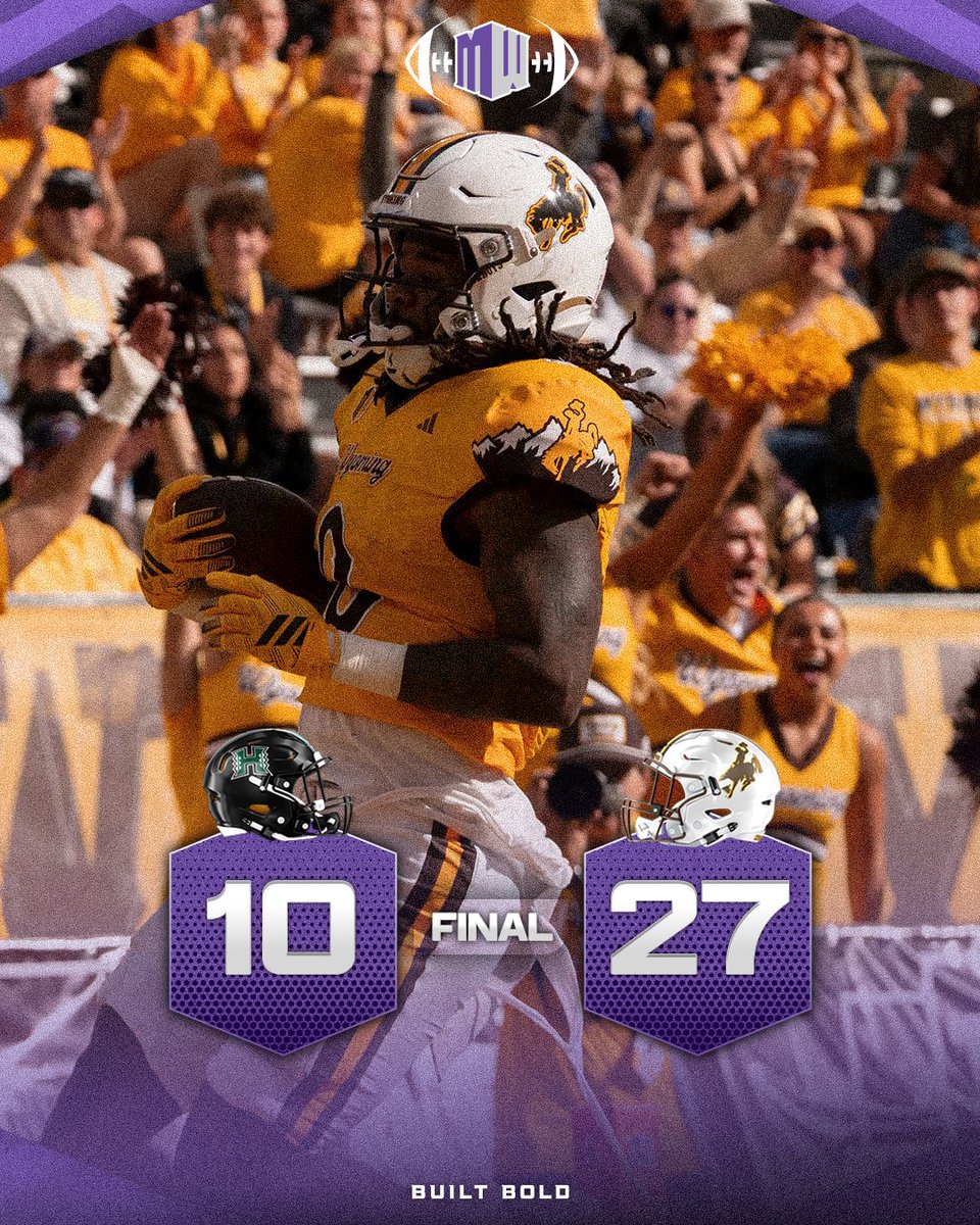 MountainWest's tweet photo. HOW BOUT THEM COWBOYS 

Pokes take the MW win &amp; Paniolo Trophy 🔥 

#MWFB | @wyo_football https://t.co/lbR5T0z7Cm