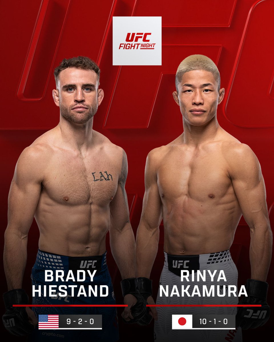 Closing out the prelims 🫡

Brady Hiestand vs @​rinkuru0323 

[ #UFCVegas121 LIVE NOW on @​ParamountPlus ] 
 [📷](https://pbs.twimg.com/media/HTLU0zTbgAA53cb.jp