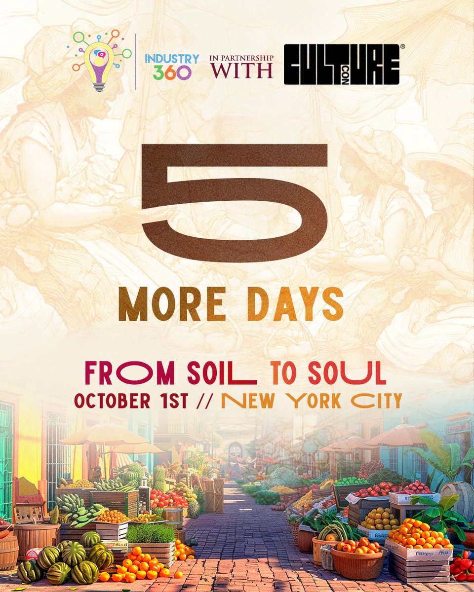 industry_360's tweet photo. 5 days left! Come hungry. Come curious. Come home. 🌴✨
Industry 360 proudly stands in community partnership with CultureCon for its 4th year of the Caribbean Cultural Diplomats Experience.
#FromSoilToSoul #Industry360xCultureCon 
#MuseumOfUs https://t.co/D3PbJUVMtk