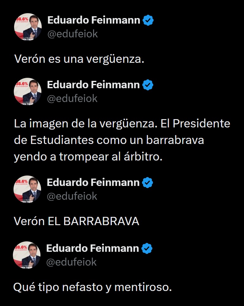 porquetendencia's tweet photo. "Feinmann":
Por los tweets que publicó @edufeiok contra Juan Sebastián Verón https://t.co/fjCU2i9bCm