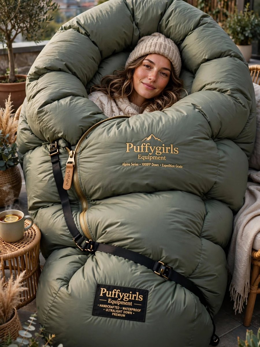 Marchtin85's tweet photo. Sleeping bag girl in a puffer jacket. PuffyGirls Equipment. Love our pictures? Don’t forget to like and follow @puffyjacket for more content. Thanks! https://t.co/Zv8ZiWqBX5