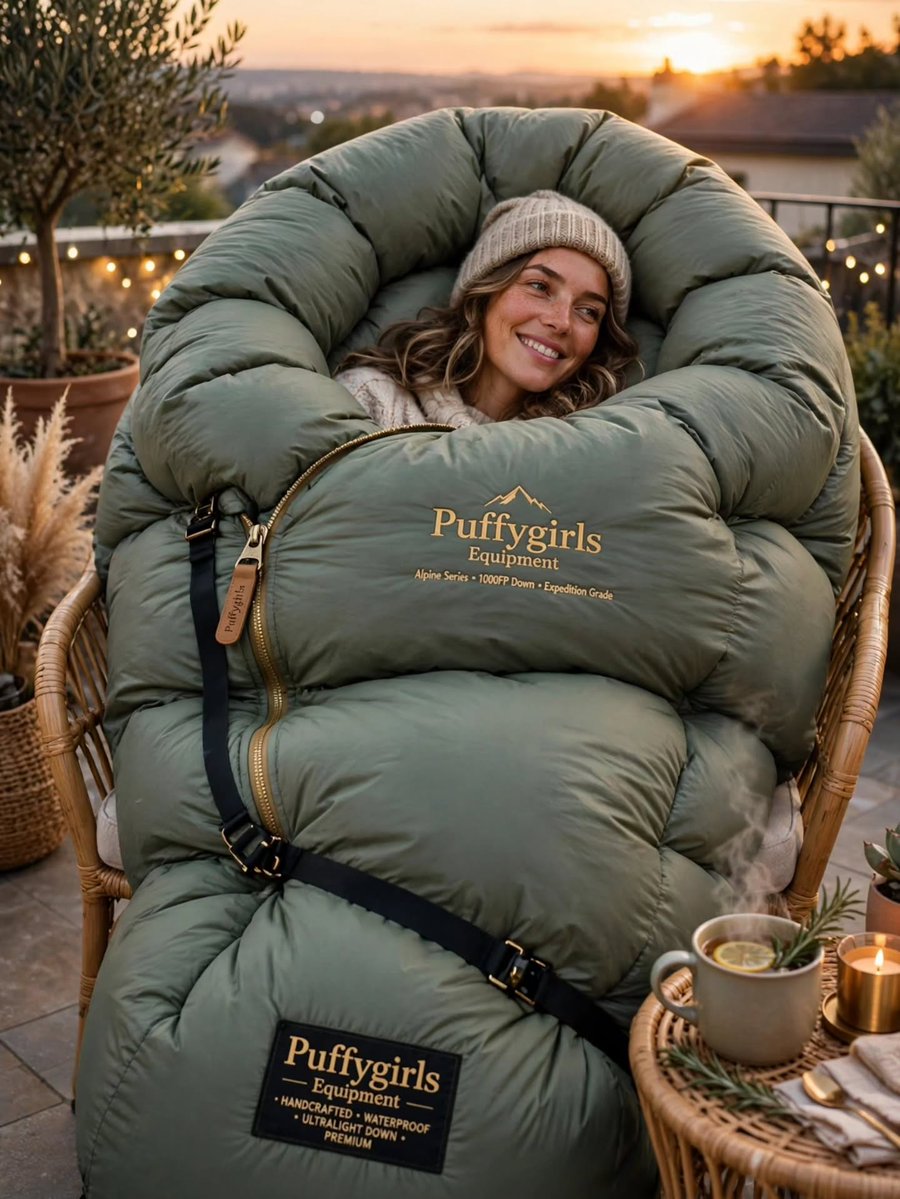 Marchtin85's tweet photo. Sleeping bag girl in a puffer jacket. PuffyGirls Equipment. Love our pictures? Don’t forget to like and follow @puffyjacket for more content. Thanks! https://t.co/Zv8ZiWqBX5