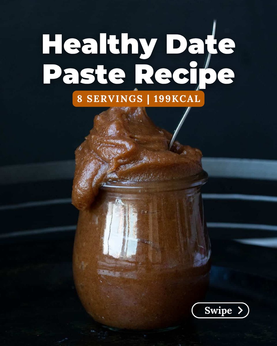 AllegraRipeudx's tweet photo. This healthy date paste is a favorite homemade staple! Made with Medjool dates, vanilla, and salt, it becomes a thick, naturally sweet caramel-like paste in just 5 minutes. Add it to smoothies, oatmeal, cookies, desserts, or spread it on toast. A https://t.co/OeegyYjW9i